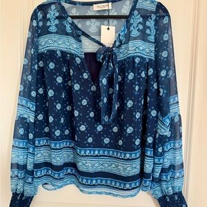 Allison Navy Floral Blouse